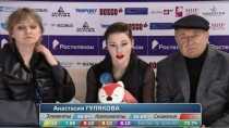 Анастасия Гулякова занимает 5-е место после короткой программы в финале Кубка России. Тройного акселя пока не было