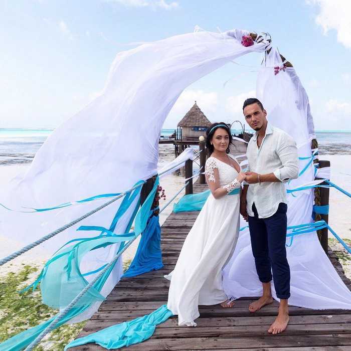 Импровизированная свадьба на острове Занзибар получилась очень красивой, такой, о которой мечтают многие девушки