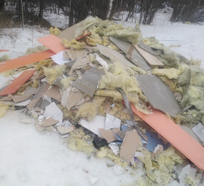 Куча строительного мусора недалеко от дороги на Гусевку. Фото Павла Назмеева