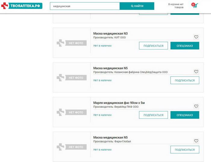 Вот такая картина на всех интернет-аптеках. Нет в наличии. Скриншот с сайта «Твояаптека».