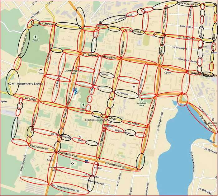 Карта освещенности города. ноябрь, 2017 год