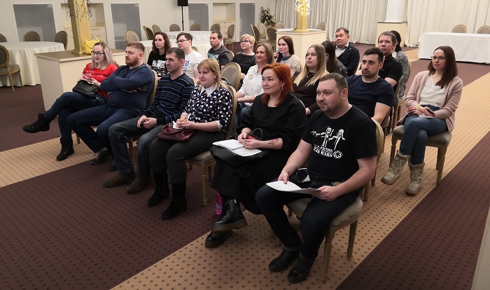 Участники проекта на лекции по правильному питанию от диетолога Екатерины Пастуховой.