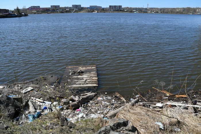 Пока берег пруда вот в таком состоянии — здесь много бутылок, бытового мусора и даже мебель. Фото Владимира Коцюбы-Белых