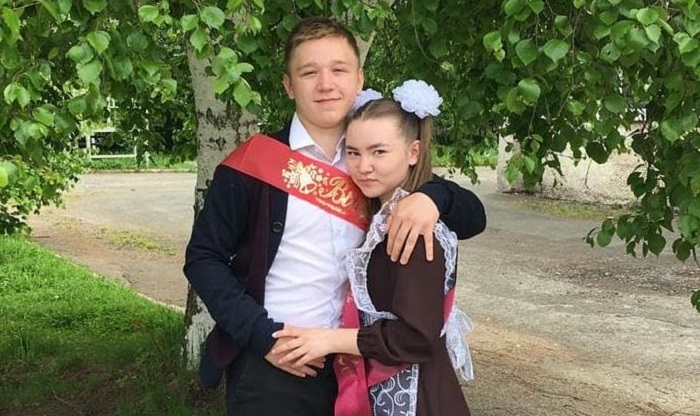 Максим Воронов с одноклассницей Валерией Шакировой.